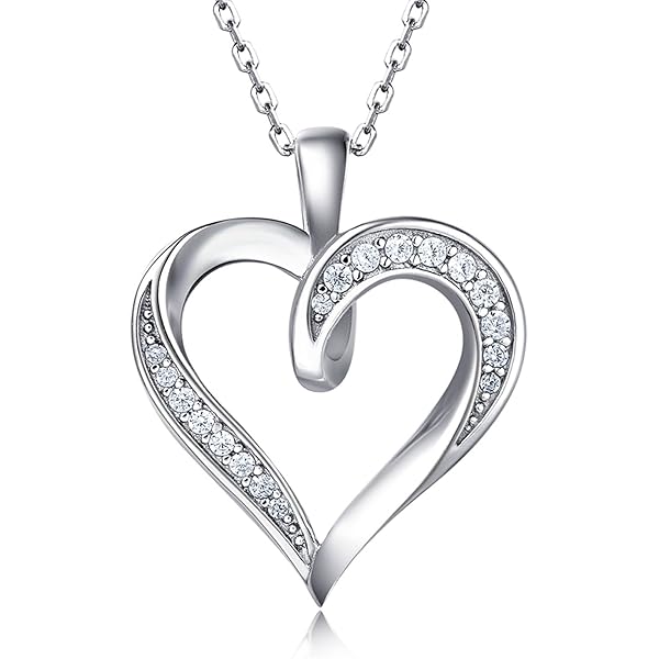 Amazon.com: YL Heart Necklace 925 Sterling Silver Love Heart